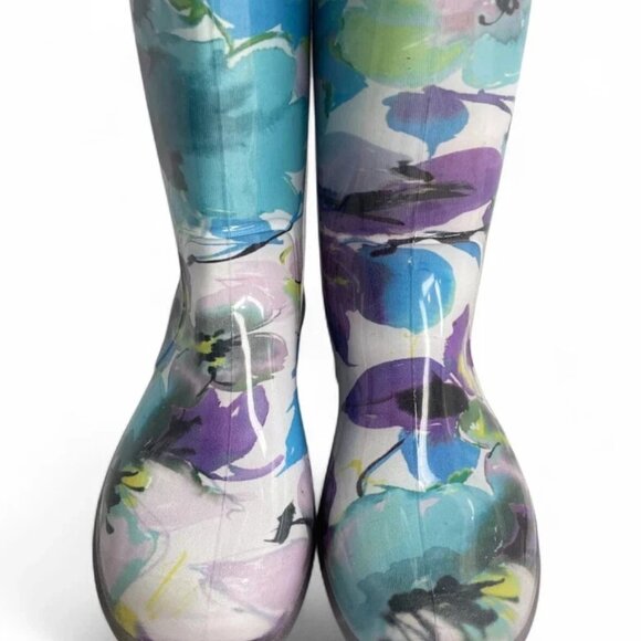 New George Made In Canada Floral Garden Rain Waterproof Boots Women's 9 - Picture 5 of 10
